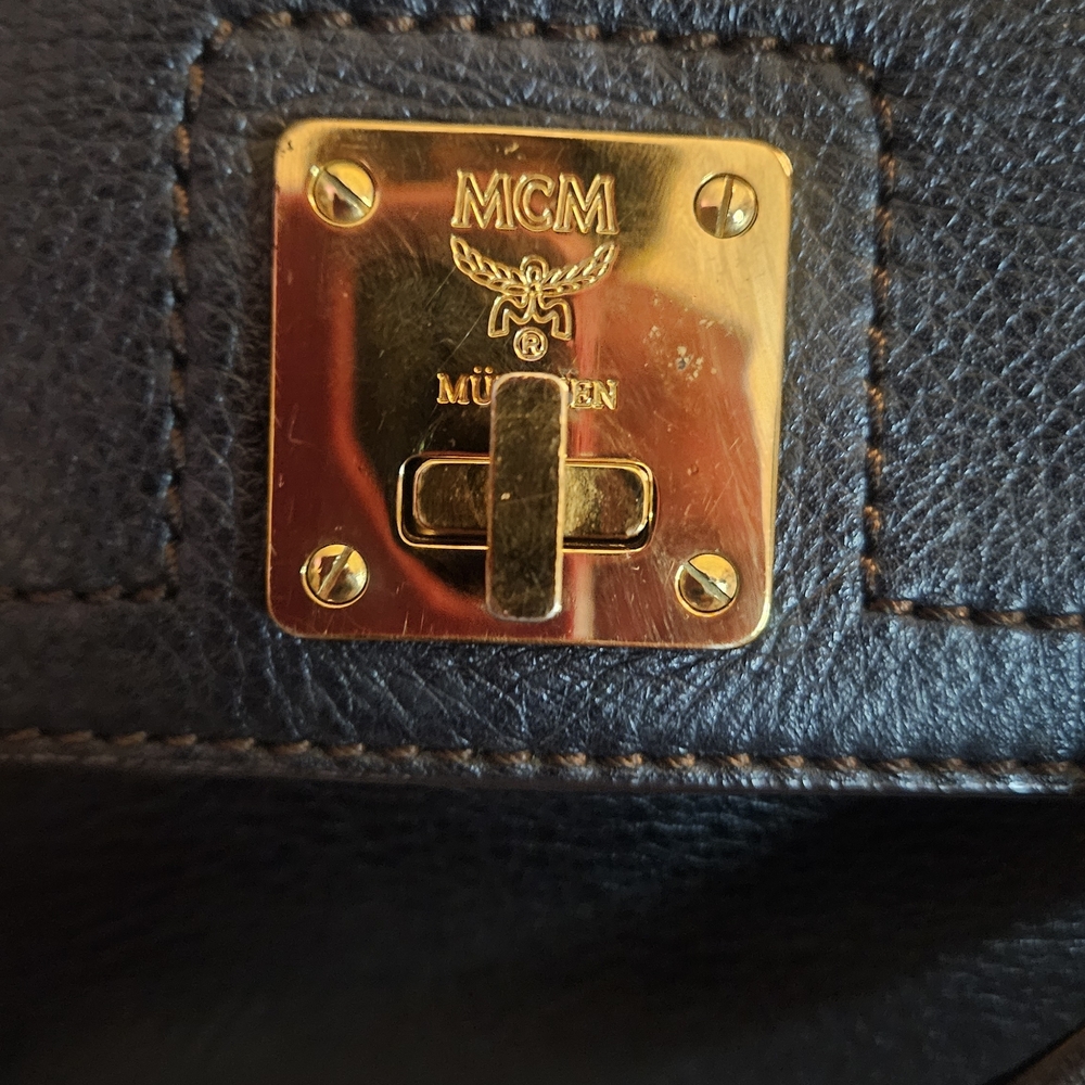 MCM 2 Way Leather Satchel - Picture 4 of 8